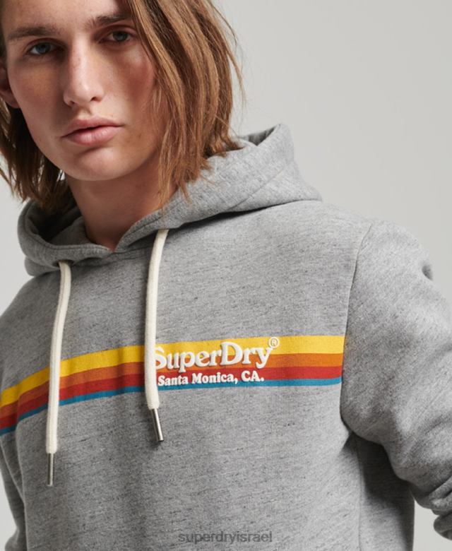 il Superdry גברים קפוצ'ון למקום וינטג' אפור 4LX2Z505 הַלבָּשָׁה