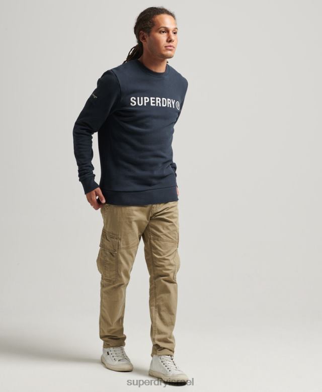 il Superdry גברים סווטשירט צוות עבודה עם לוגו תאגיד חיל הים 4LX2Z5061 הַלבָּשָׁה