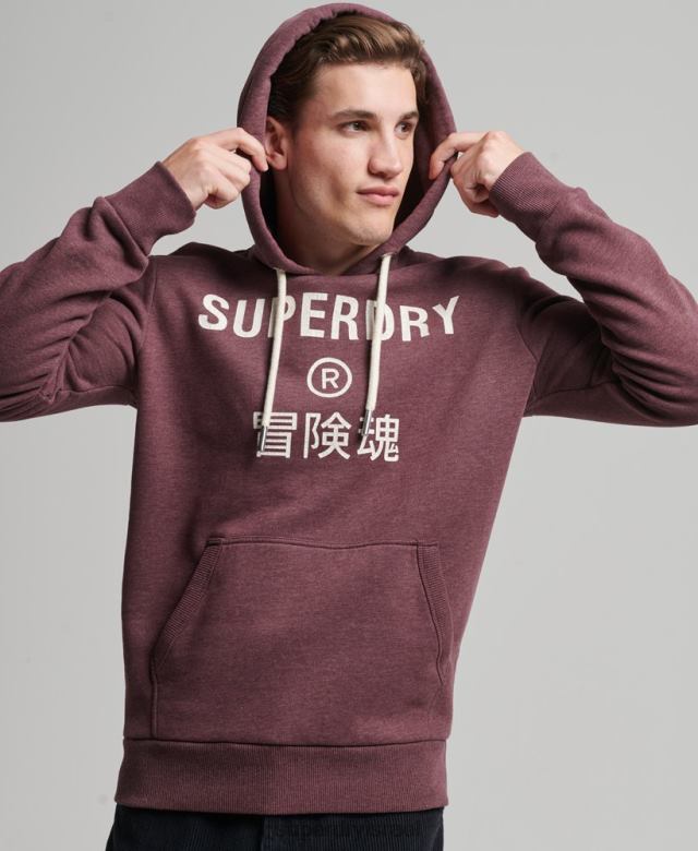 il Superdry גברים קפוצ'ון חוואר לוגו תאגיד אָדוֹם 4LX2Z5072 הַלבָּשָׁה