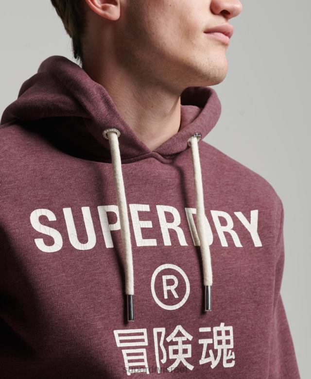 il Superdry גברים קפוצ'ון חוואר לוגו תאגיד אָדוֹם 4LX2Z5072 הַלבָּשָׁה