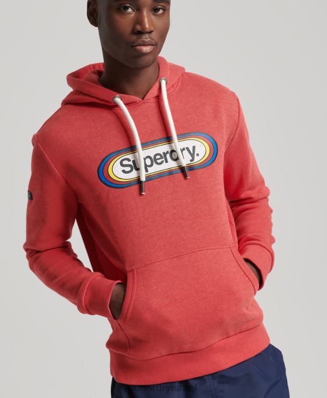 il Superdry גברים קפוצ'ון עונתי עם לוגו ליבה וינטג' אָדוֹם 4LX2Z5117 הַלבָּשָׁה