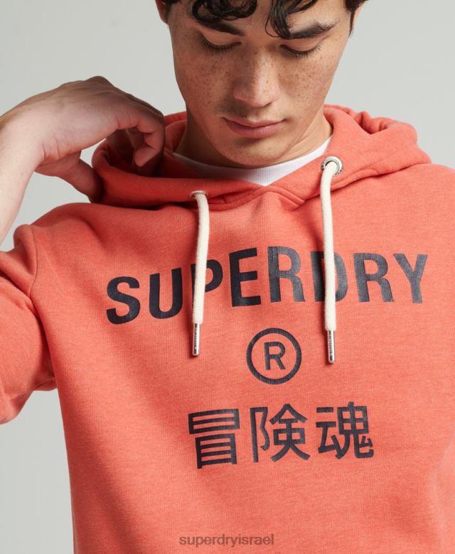 il Superdry גברים קפוצ'ון חוואר לוגו תאגיד תפוז 4LX2Z5131 הַלבָּשָׁה