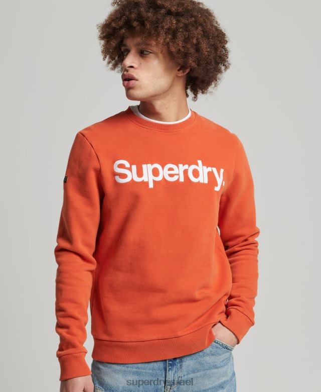 il Superdry גברים סווטשירט צוות קלאסי וינטג' תפוז 4LX2Z5143 הַלבָּשָׁה