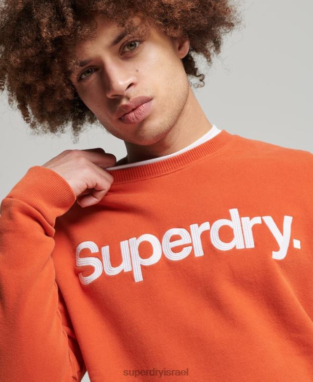 il Superdry גברים סווטשירט צוות קלאסי וינטג' תפוז 4LX2Z5143 הַלבָּשָׁה