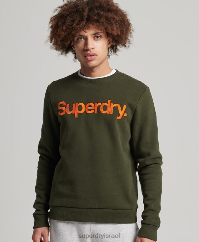 il Superdry גברים סווטשירט צוות קלאסי וינטג' ירוק 4LX2Z5149 הַלבָּשָׁה