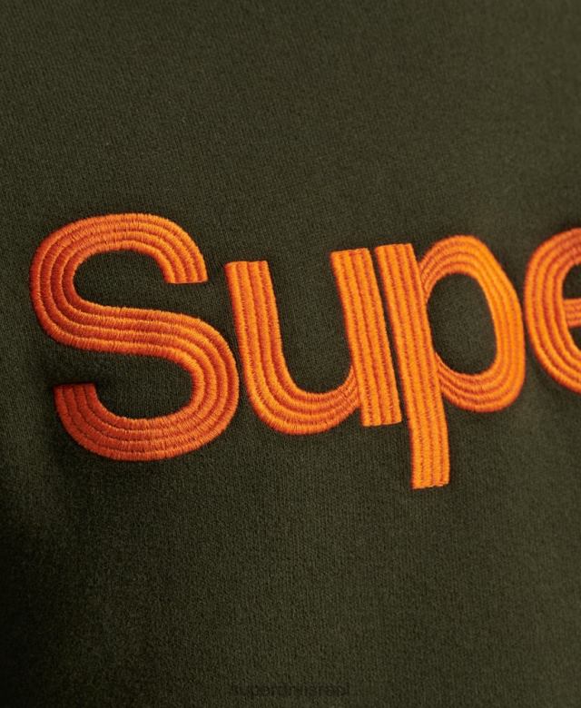 il Superdry גברים סווטשירט צוות קלאסי וינטג' ירוק 4LX2Z5149 הַלבָּשָׁה