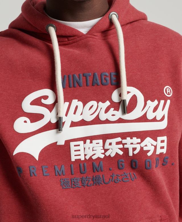 il Superdry גברים קפוצ'ון קלאסי לוגו וינטג' אָדוֹם 4LX2Z5156 הַלבָּשָׁה