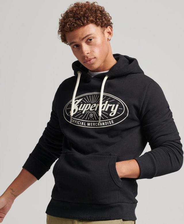 il Superdry גברים קפוצ'ון לוגו ברק וינטג' אפור כהה 4LX2Z5166 הַלבָּשָׁה