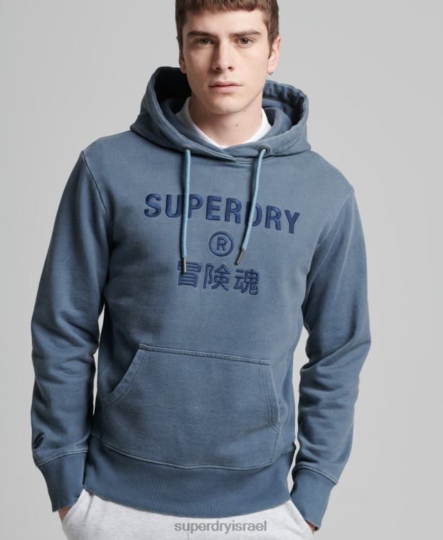 il Superdry גברים קוד לוגו צבע בגד קפוצ'ון רופף חיל הים 4LX2Z5180 הַלבָּשָׁה