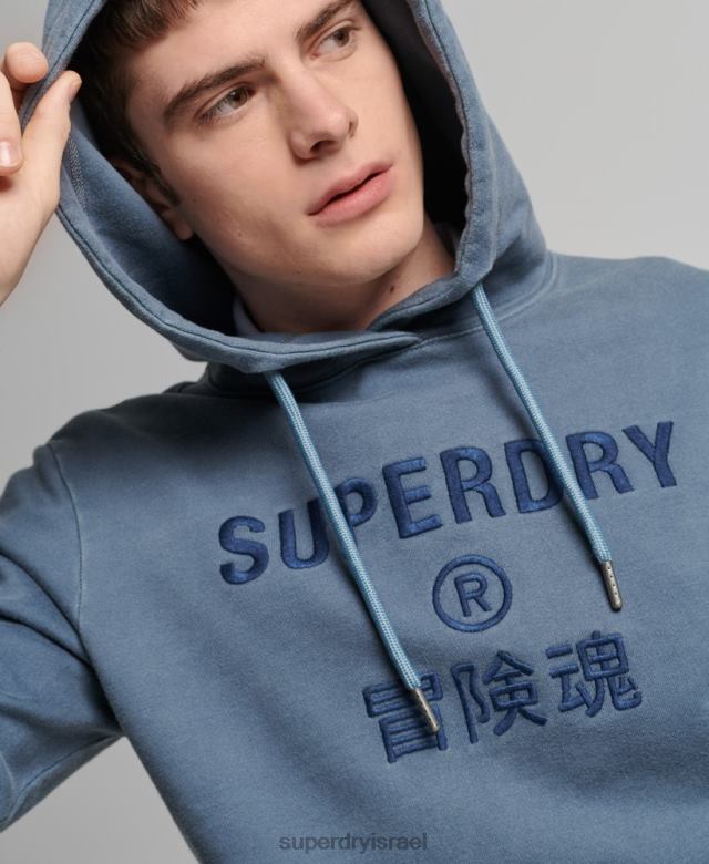 il Superdry גברים קוד לוגו צבע בגד קפוצ'ון רופף חיל הים 4LX2Z5180 הַלבָּשָׁה