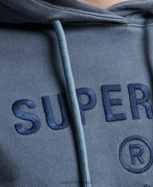 il Superdry גברים קוד לוגו צבע בגד קפוצ'ון רופף חיל הים 4LX2Z5180 הַלבָּשָׁה