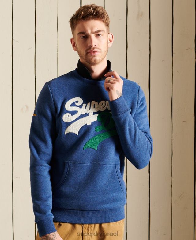 il Superdry גברים סווטשירט צוות מקור לוגו וינטג' כְּחוֹל 4LX2Z5181 הַלבָּשָׁה