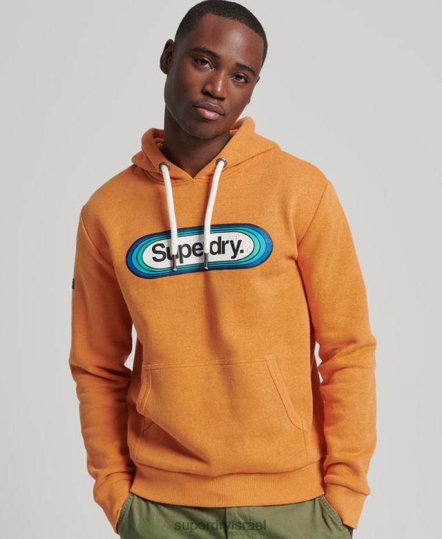 il Superdry גברים קפוצ'ון עונתי עם לוגו ליבה וינטג' צהוב 4LX2Z5195 הַלבָּשָׁה