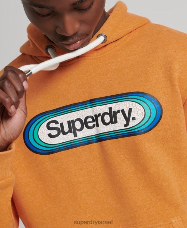 il Superdry גברים קפוצ'ון עונתי עם לוגו ליבה וינטג' צהוב 4LX2Z5195 הַלבָּשָׁה