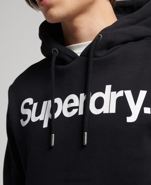 il Superdry גברים קפוצ'ון לוגו ליבה שָׁחוֹר 4LX2Z5196 הַלבָּשָׁה