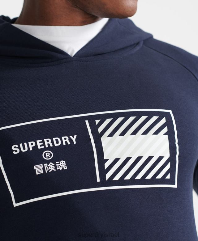 il Superdry גברים קפוצ'ון ליבת רכבת חיל הים 4LX2Z5197 הַלבָּשָׁה