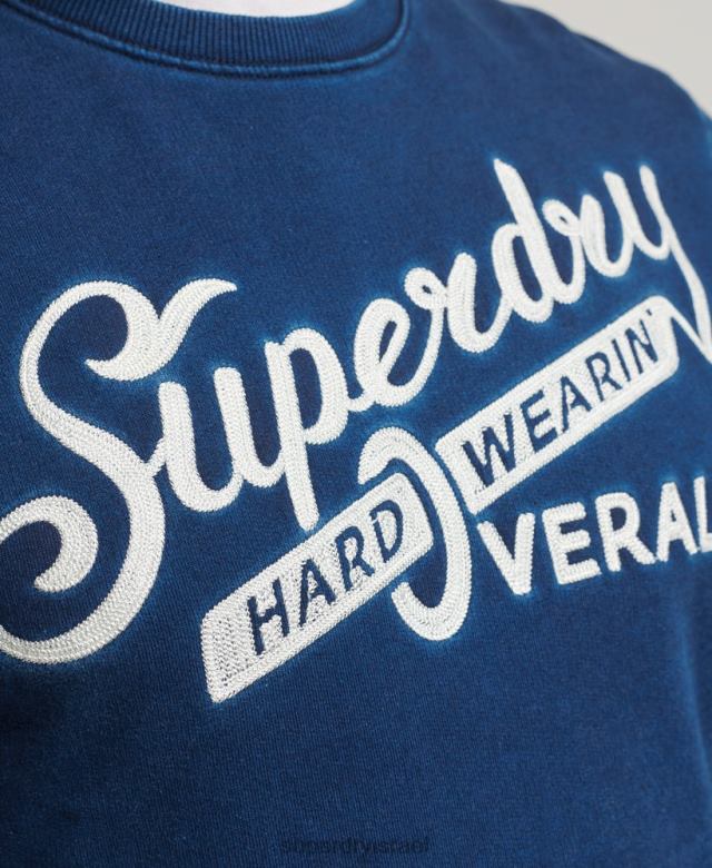 il Superdry גברים סווטשירט של צוות קיר כְּחוֹל 4LX2Z5198 הַלבָּשָׁה