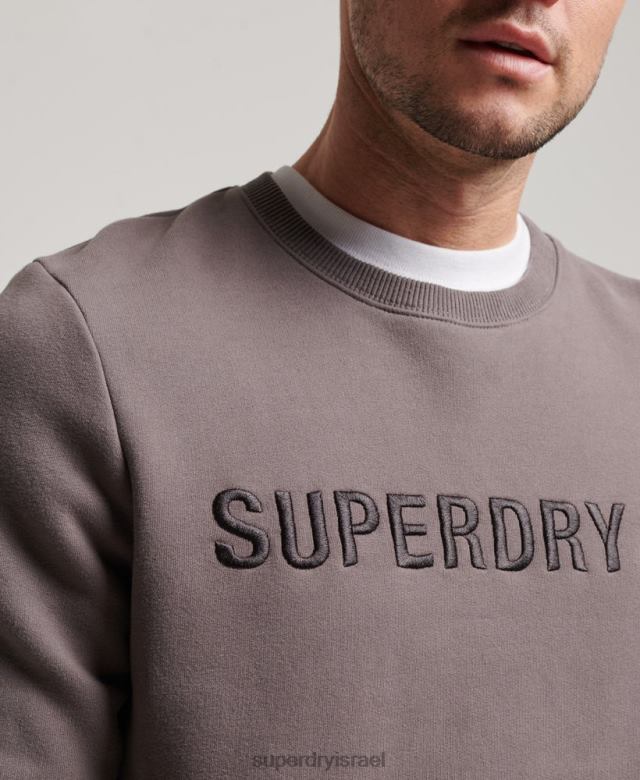 il Superdry גברים סווטשירט צוות עבודה עם לוגו תאגיד אפור כהה 4LX2Z5203 הַלבָּשָׁה