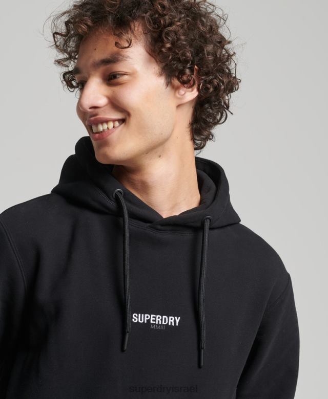 il Superdry גברים קפוצ'ון רקום לוגו מיקרו שָׁחוֹר 4LX2Z5206 הַלבָּשָׁה