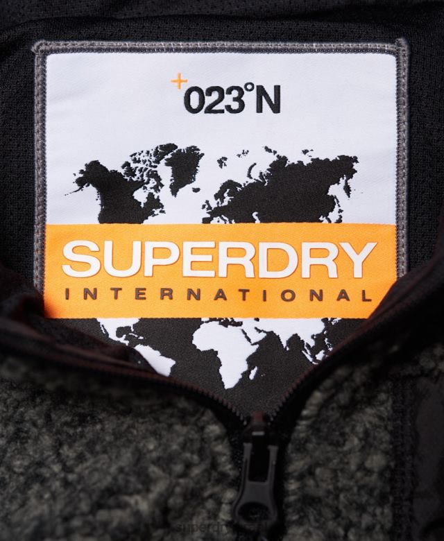 il Superdry גברים קפוצ'ון רוכסן הרים שרפה אפור כהה 4LX2Z5219 הַלבָּשָׁה