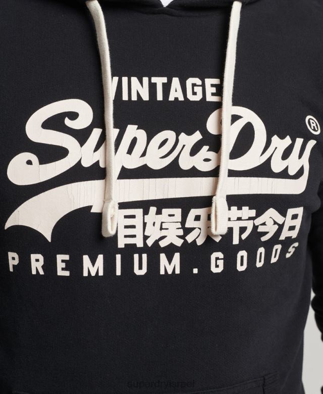 il Superdry גברים קפוצ'ון מורשת לוגו וינטג' שָׁחוֹר 4LX2Z5223 הַלבָּשָׁה