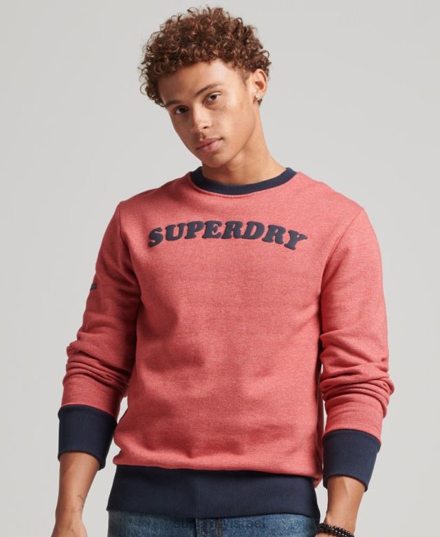 il Superdry גברים סווטשירט קלאסי של קופר וינטג' אָדוֹם 4LX2Z5224 הַלבָּשָׁה