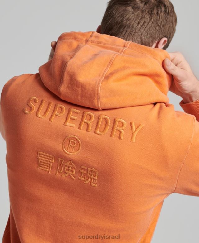 il Superdry גברים קוד לוגו צבע בגד קפוצ'ון רופף תפוז 4LX2Z5227 הַלבָּשָׁה