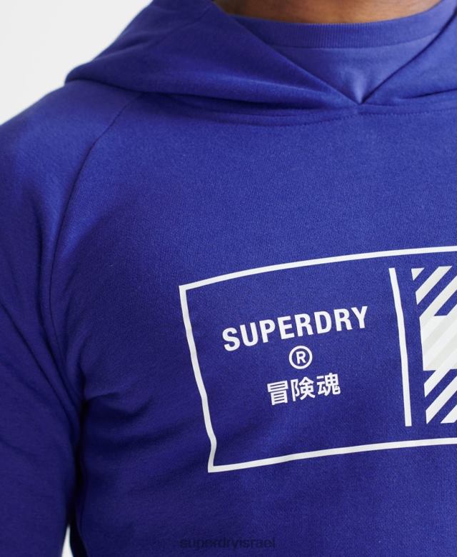 il Superdry גברים קפוצ'ון ליבת רכבת כְּחוֹל 4LX2Z5230 הַלבָּשָׁה