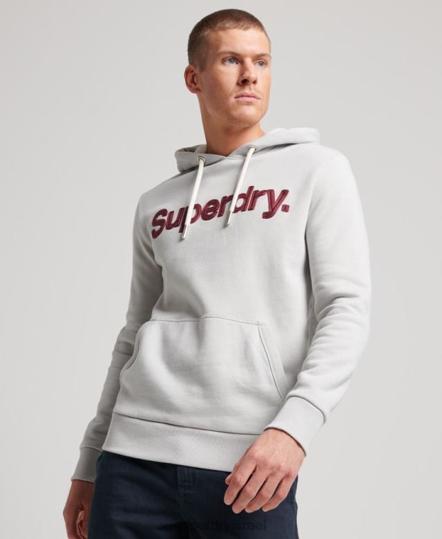 il Superdry גברים קפוצ'ון קלאסי עם לוגו ליבה וינטג' אפור 4LX2Z531 הַלבָּשָׁה