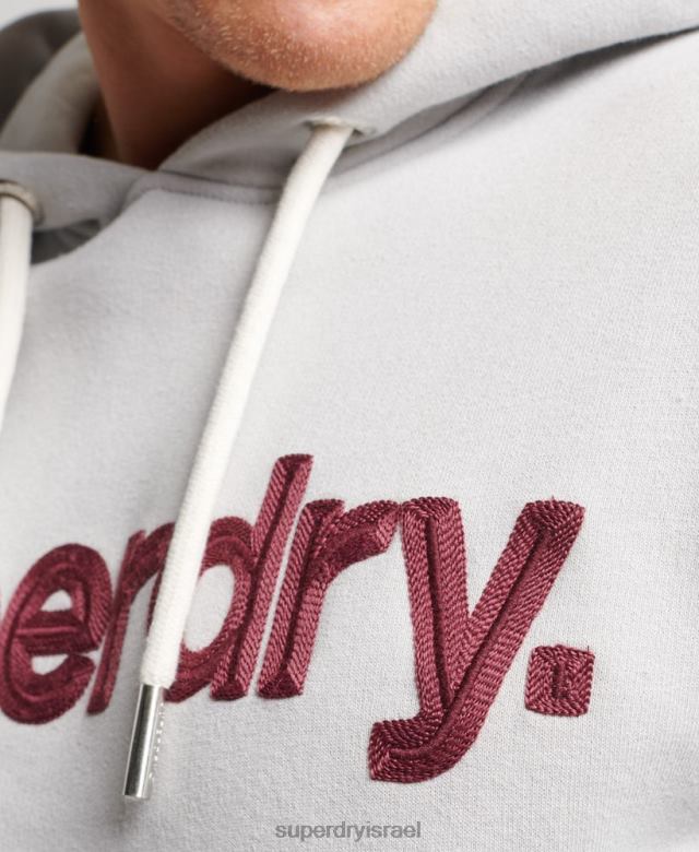 il Superdry גברים קפוצ'ון קלאסי עם לוגו ליבה וינטג' אפור 4LX2Z531 הַלבָּשָׁה