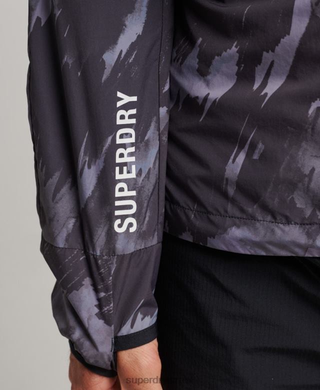 il Superdry גברים מעיל ריצה אפור כהה 4LX2Z5366 הַלבָּשָׁה