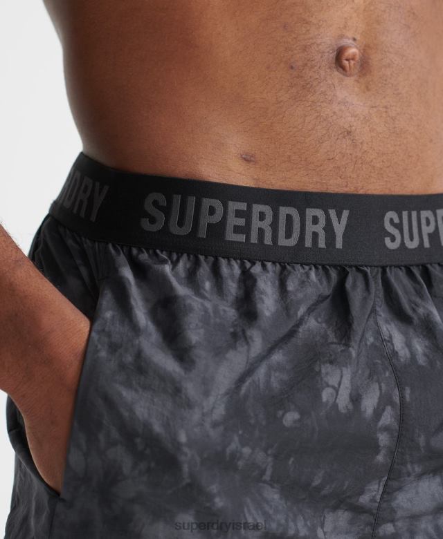 il Superdry גברים מכנסי ריצה קצרים שָׁחוֹר 4LX2Z5372 הַלבָּשָׁה