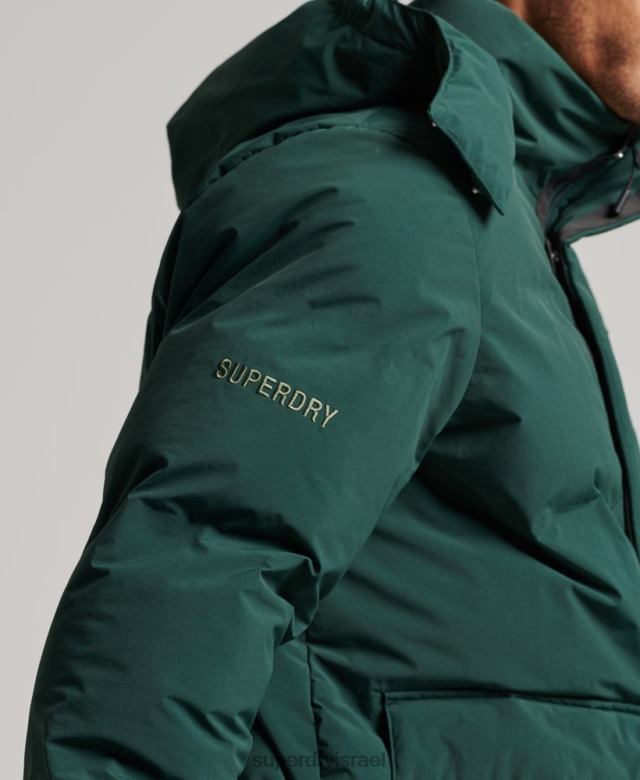 il Superdry גברים ז'קט קופסתי קצר ירוק 4LX2Z5381 הַלבָּשָׁה