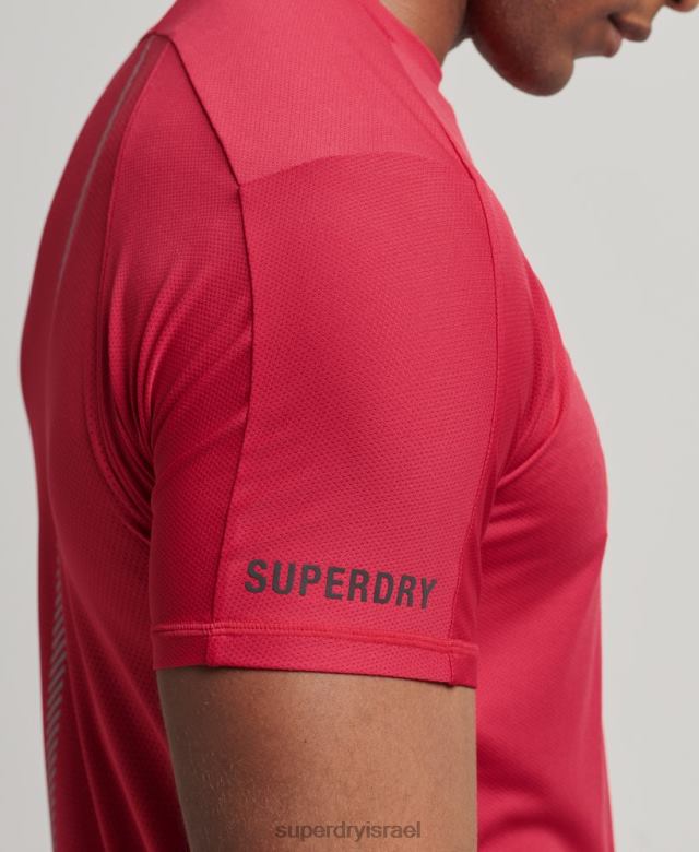 il Superdry גברים לרוץ חולצת טריקו עם שרוולים קצרים אָדוֹם 4LX2Z5395 הַלבָּשָׁה