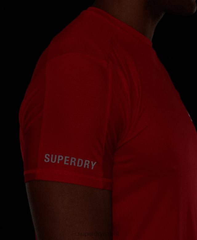 il Superdry גברים לרוץ חולצת טריקו עם שרוולים קצרים אָדוֹם 4LX2Z5395 הַלבָּשָׁה