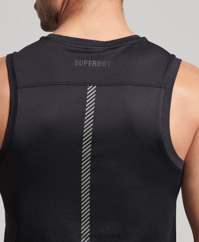 il Superdry גברים וסט ריצה שָׁחוֹר 4LX2Z5396 הַלבָּשָׁה