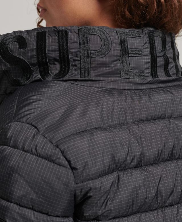 il Superdry נשים ז'קט לוגו קלאסי שָׁחוֹר 4LX2Z5418 הַלבָּשָׁה