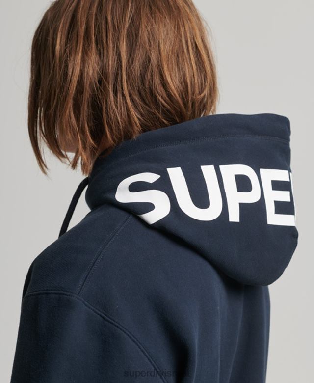 il Superdry גברים קפוצ'ון בגדי ספורט קוד חיל הים 4LX2Z541 הַלבָּשָׁה