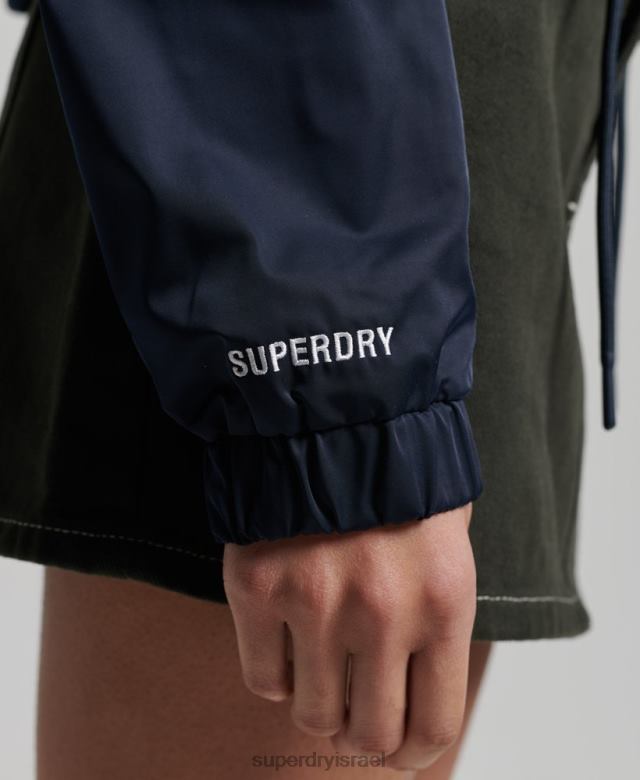 il Superdry נשים מעיל מאמן חיוני חיל הים 4LX2Z5425 הַלבָּשָׁה