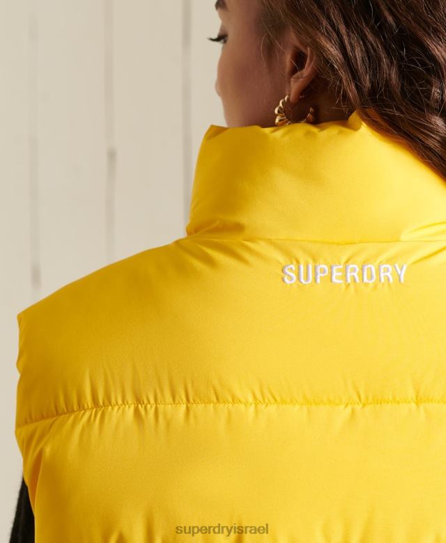 il Superdry נשים מעיל ספורט ג'לט אוברסייז צהוב 4LX2Z5565 הַלבָּשָׁה