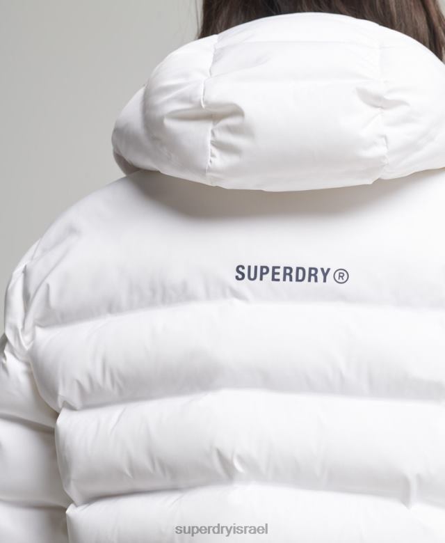 il Superdry נשים ז'קט מרופד לכל העונות לבן 4LX2Z5603 הַלבָּשָׁה