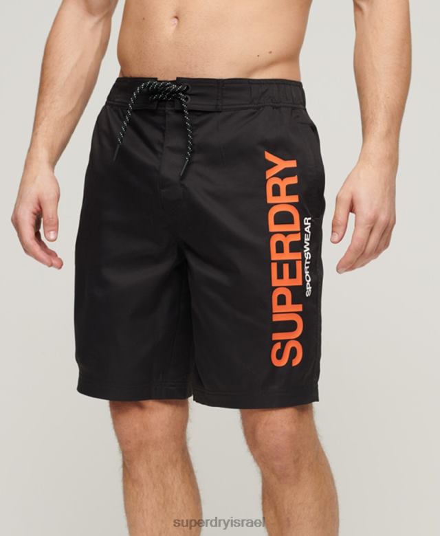 il Superdry גברים מכנסי לוח ממוחזרים לבגדי ספורט שָׁחוֹר 4LX2Z57 הַלבָּשָׁה