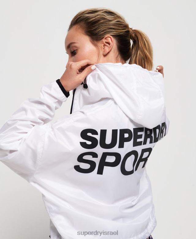 il Superdry נשים מעיל עטלף פעיל לבן 4LX2Z5721 הַלבָּשָׁה