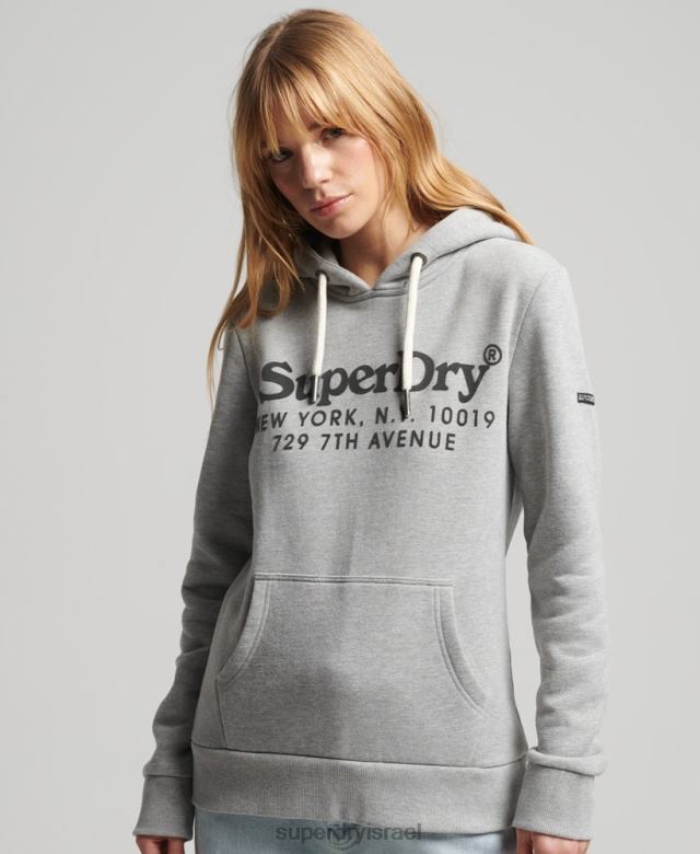 il Superdry נשים קפוצ'ון ריבית מקום אפור 4LX2Z5761 הַלבָּשָׁה