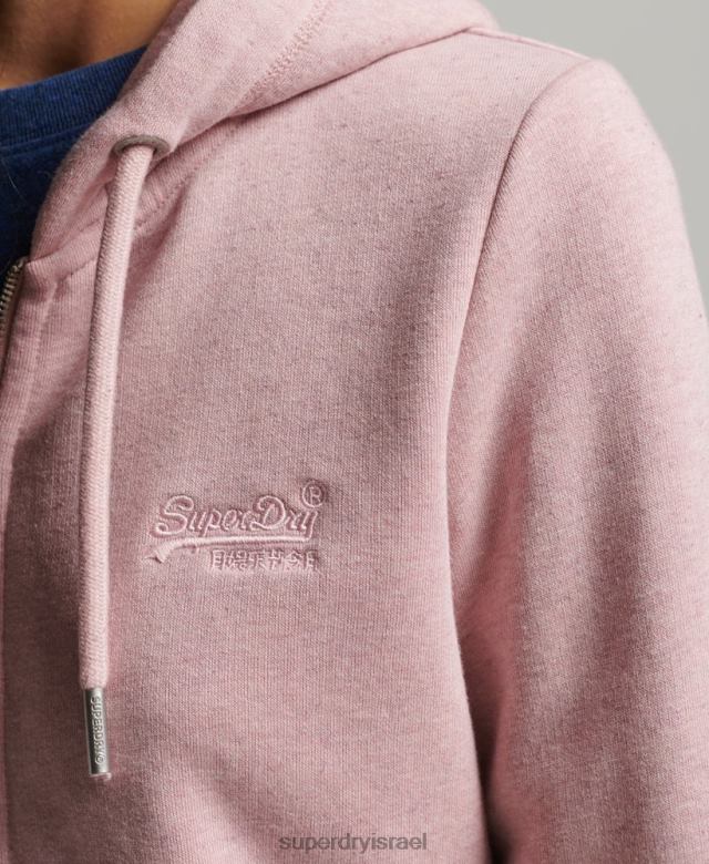 il Superdry נשים קפוצ'ון רוכסן לוגו וינטג' מכותנה אורגנית וָרוֹד 4LX2Z5763 הַלבָּשָׁה