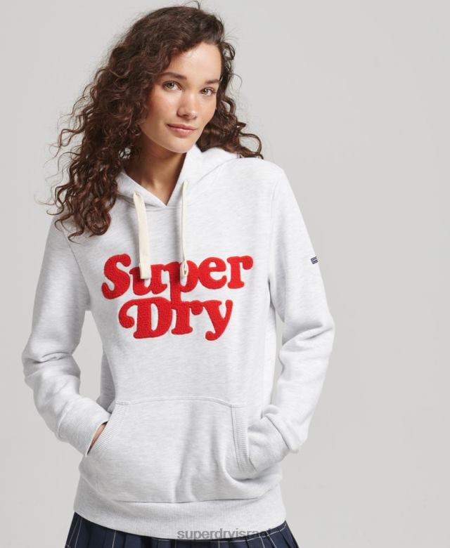 il Superdry נשים קפוצ'ון קלאסי קופר אפור בהיר 4LX2Z5765 הַלבָּשָׁה