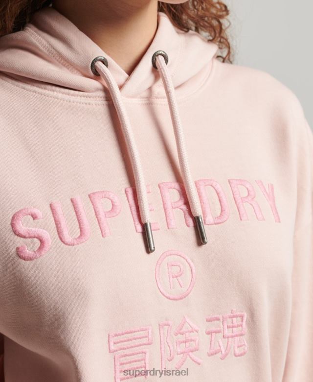 il Superdry נשים קוד לוגו קפוצ'ון אוברסייז צבע בגד וָרוֹד 4LX2Z5775 הַלבָּשָׁה