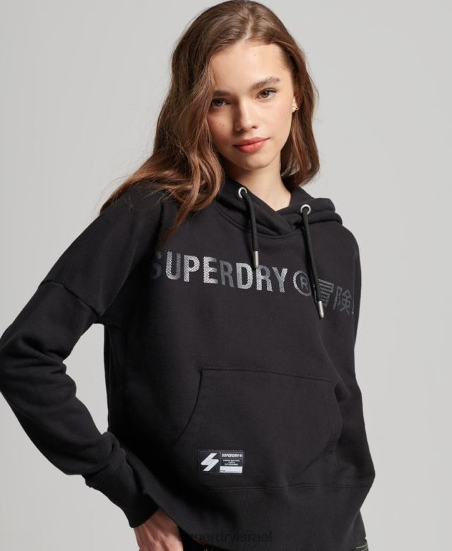 il Superdry נשים קפוצ'ון קפוצ'ון עצמאי של רדיד לוגו שָׁחוֹר 4LX2Z5780 הַלבָּשָׁה