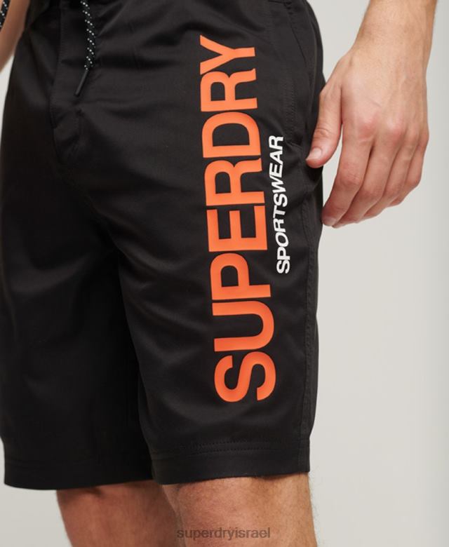 il Superdry גברים מכנסי לוח ממוחזרים לבגדי ספורט שָׁחוֹר 4LX2Z57 הַלבָּשָׁה