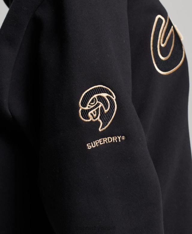 il Superdry נשים קפוצ'ון קולג'י וינטג' שָׁחוֹר 4LX2Z5811 הַלבָּשָׁה